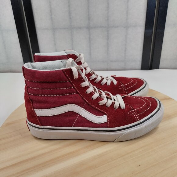 Vans SK8-Hi Tops Rumba Red & White Skate Shoes Sneakers US Women 6.5 / Men 5 - Picture 2 of 15